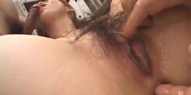 Momo Junna gets fingers, tongue and phallus in hairy love box
